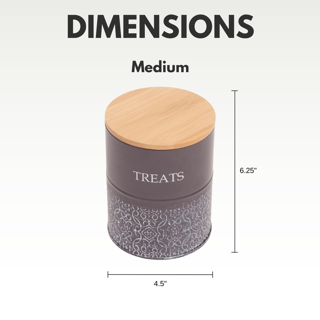 Treat Trove Canister Set with Bamboo Lids, Volcanic Gray, 2-Pack