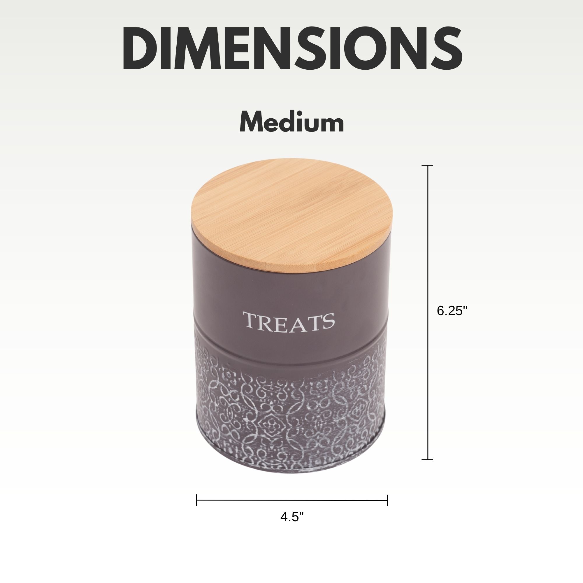 Treat Trove Canister Set with Bamboo Lids, Volcanic Gray, 2-Pack