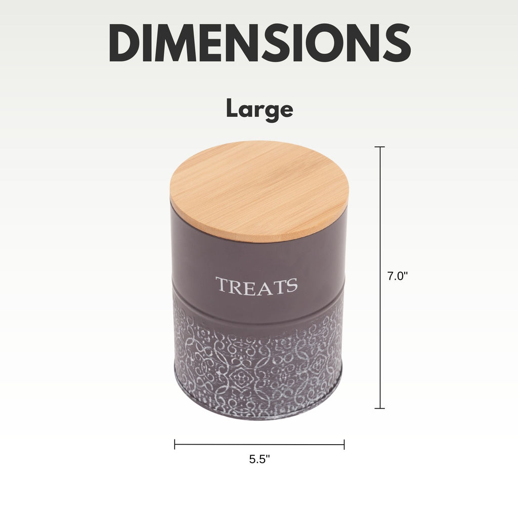 Treat Trove Canister Set with Bamboo Lids, Volcanic Gray, 2-Pack