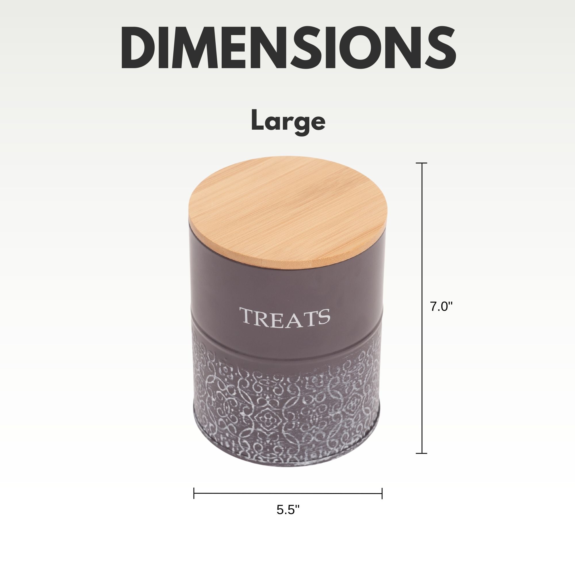 Treat Trove Canister Set with Bamboo Lids, Volcanic Gray, 2-Pack