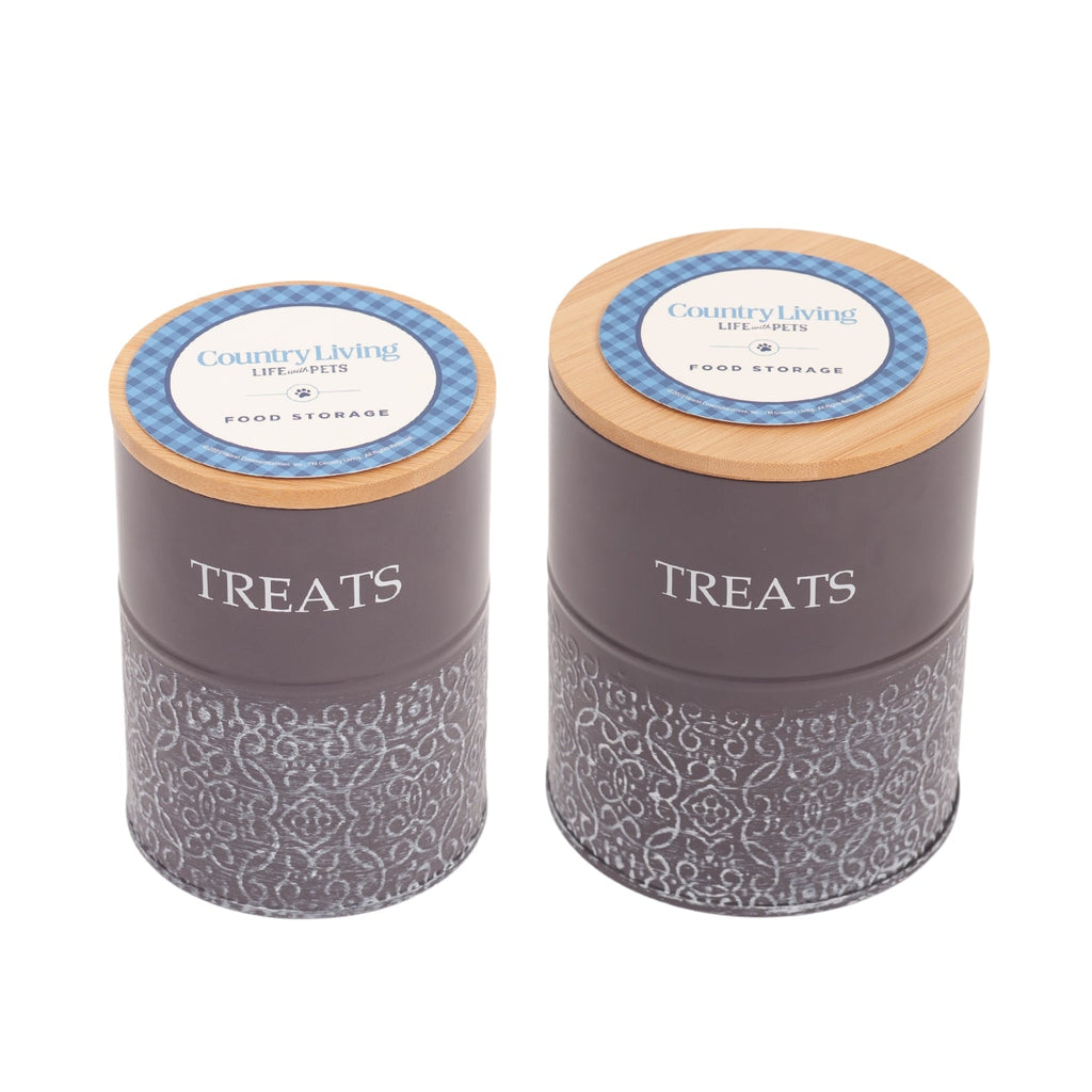 Treat Trove Canister Set with Bamboo Lids, Volcanic Gray, 2-Pack