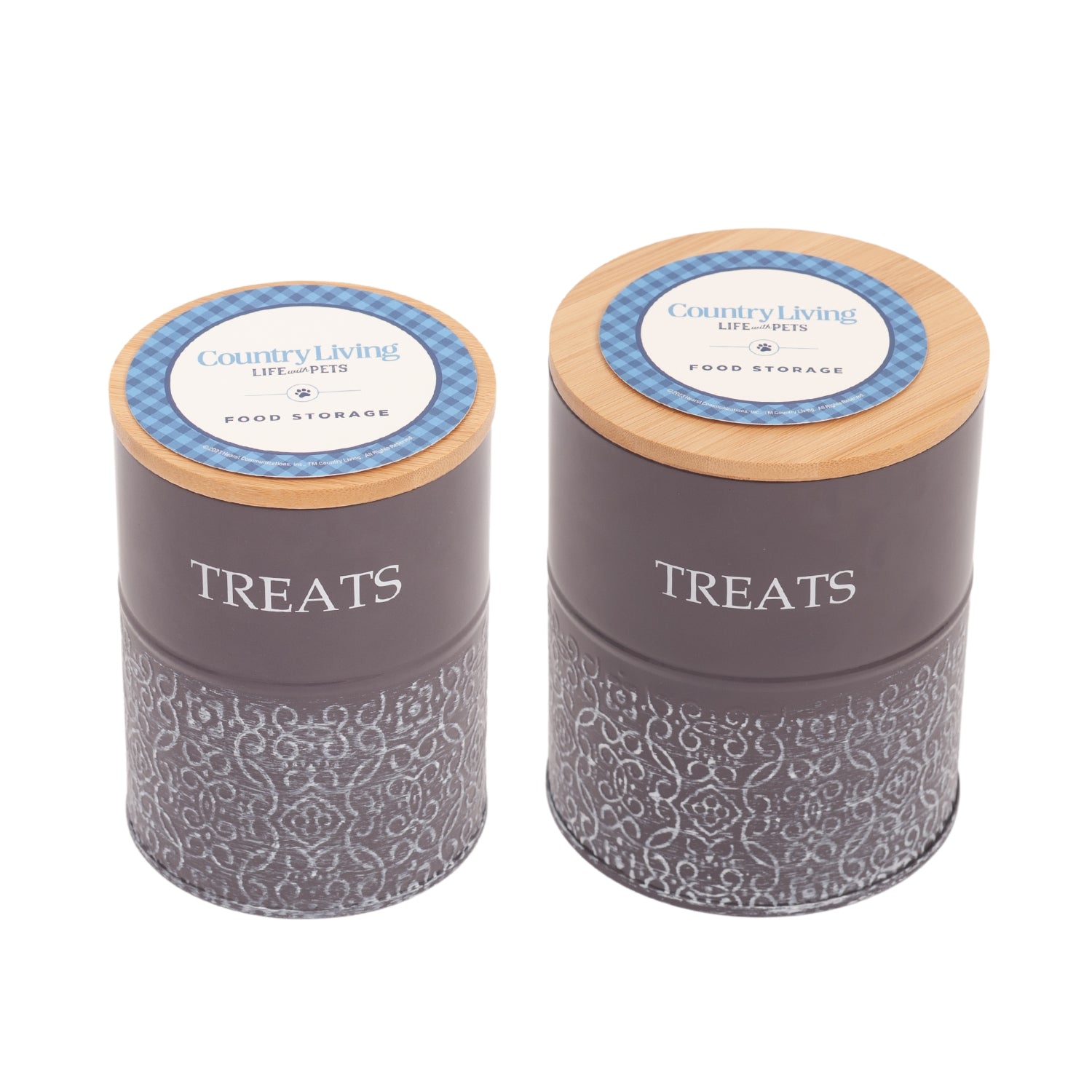 Treat Trove Canister Set with Bamboo Lids, Volcanic Gray, 2-Pack