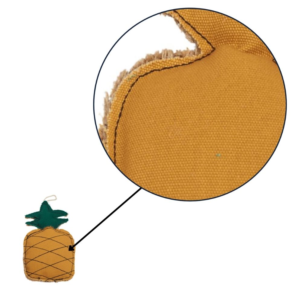 Pineapple-Shaped Jute & Canvas Chew Toy for Small to Medium Dogs