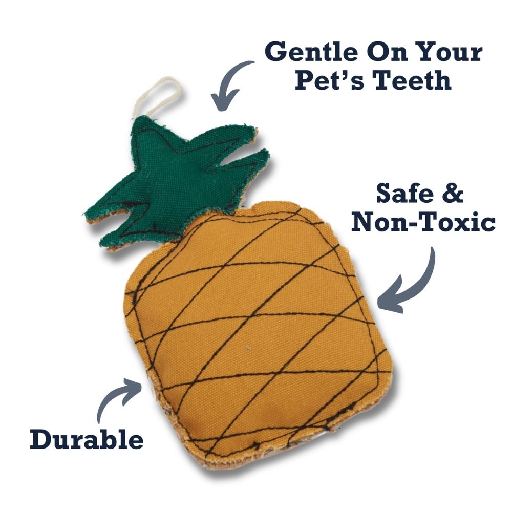 Pineapple-Shaped Jute & Canvas Chew Toy for Small to Medium Dogs