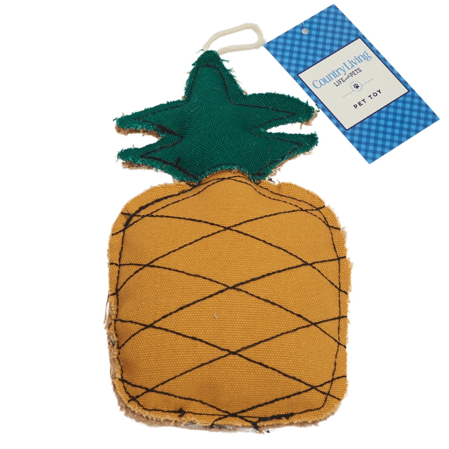 Pineapple-Shaped Jute & Canvas Chew Toy for Small to Medium Dogs