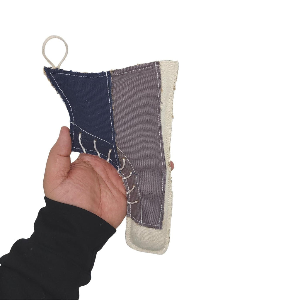 Canvas & Jute Shoe-Shaped Dog Chew Toy