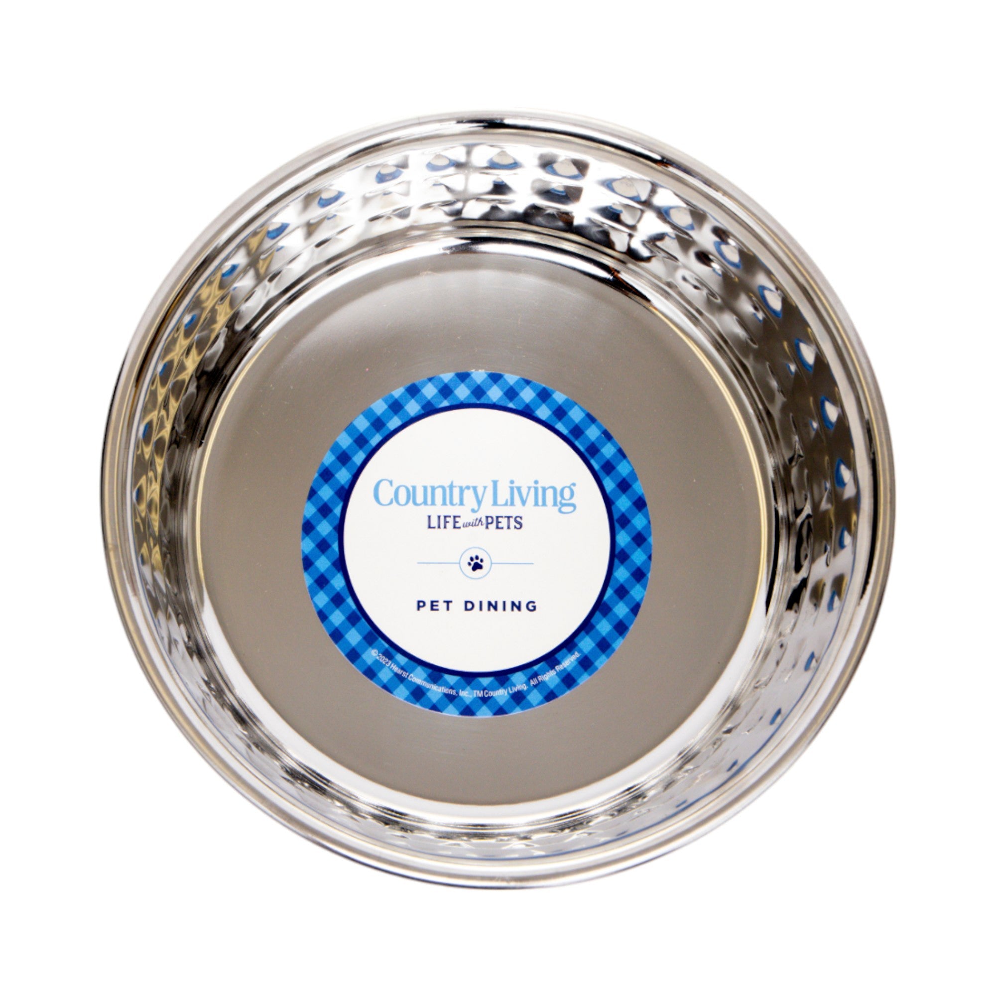 Hammered Rose Quartz Stainless Steel Dog Bowl, 32oz or 64oz