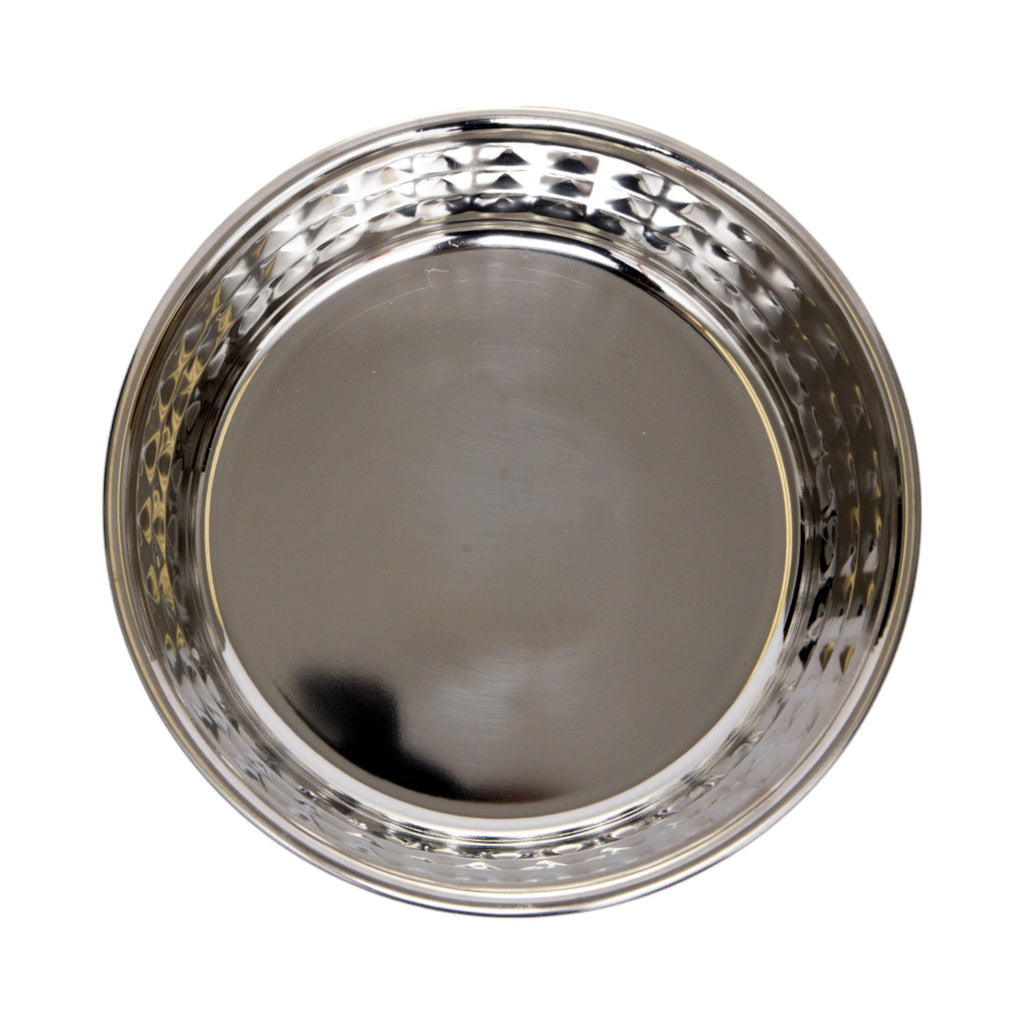 Hammered Rose Quartz Stainless Steel Dog Bowl, 32oz or 64oz
