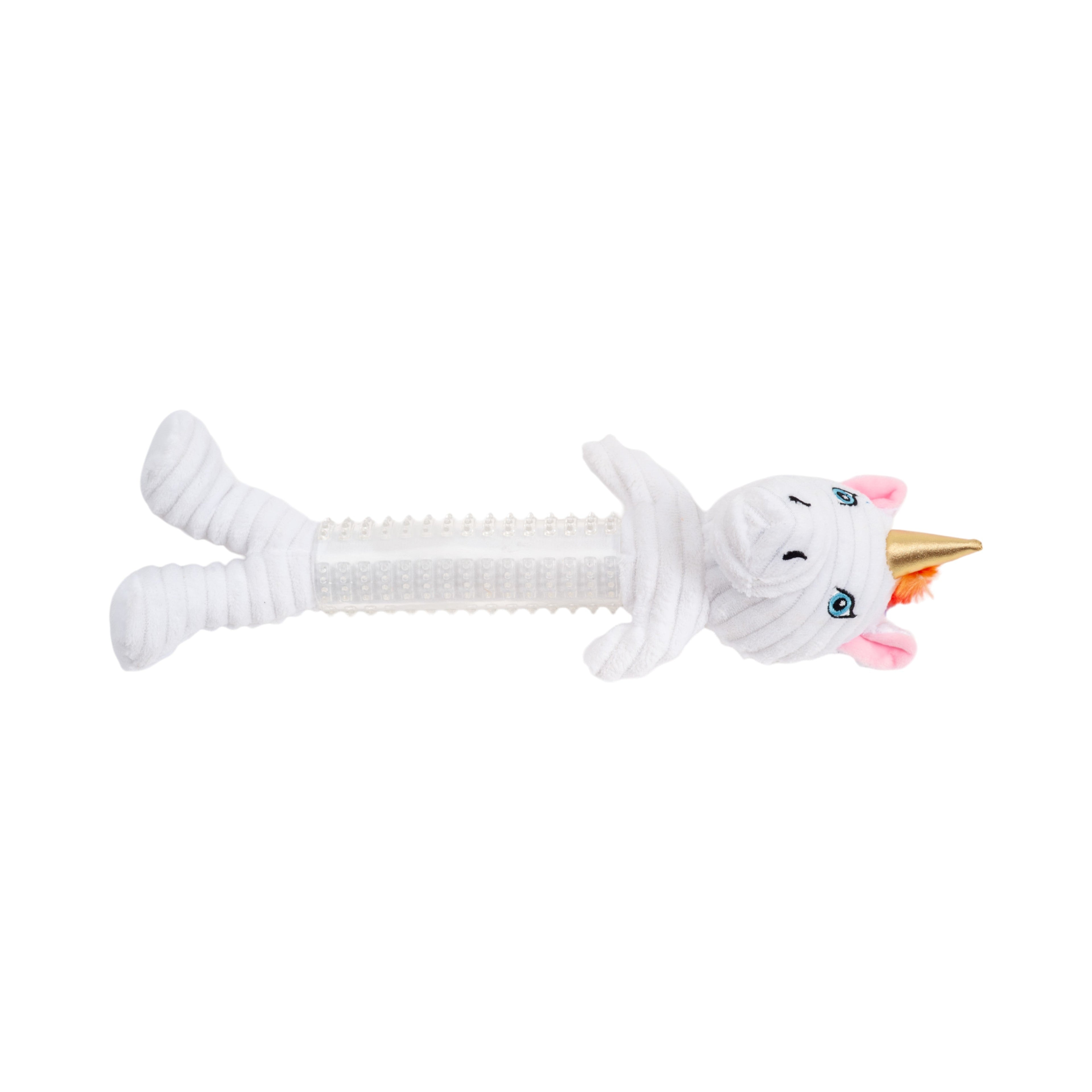 Unicorn Corduroy & Rubber Dog Toy with Squeaker and Crinkle