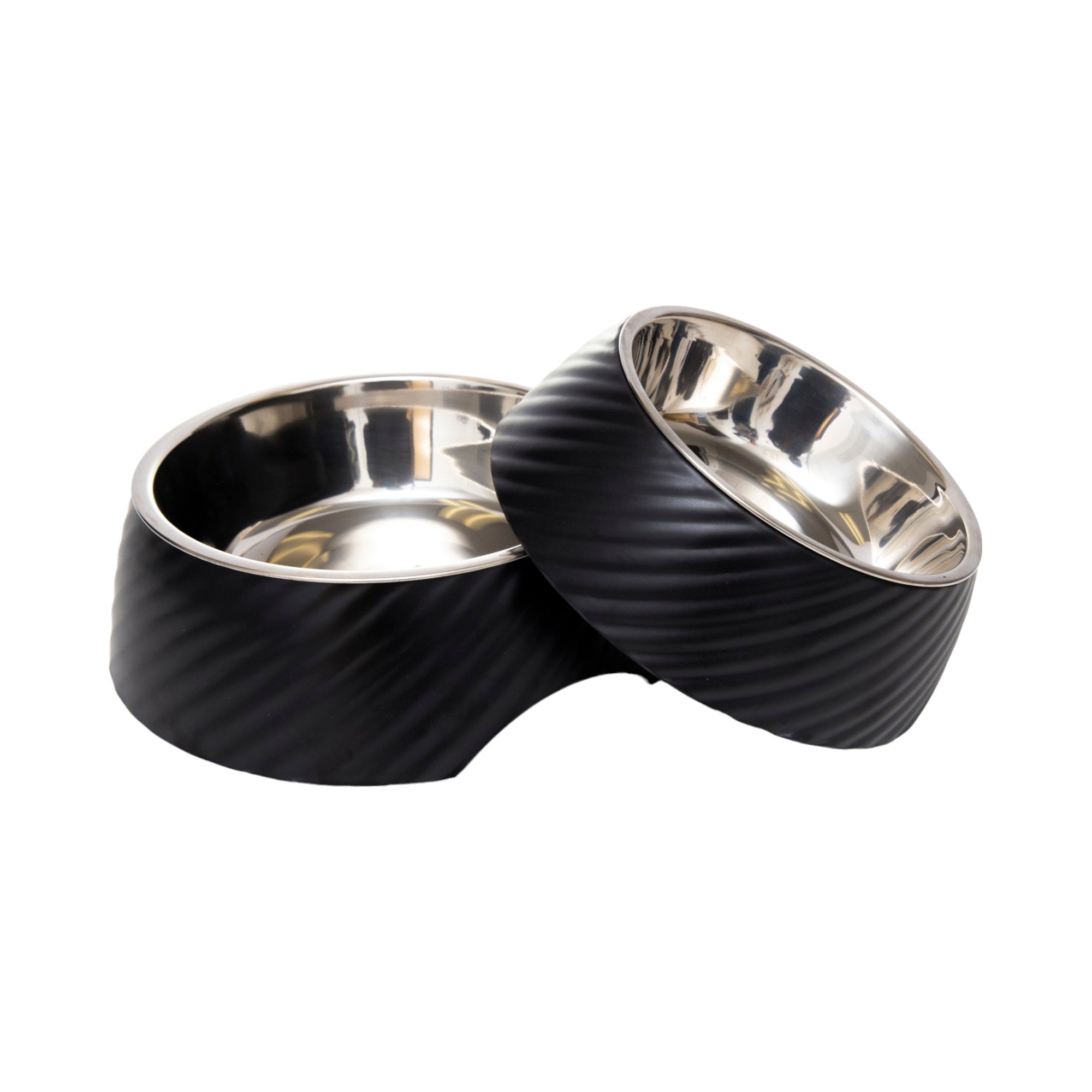 Round Twill Melamine Dog Bowl with Removable Stainless Steel Insert