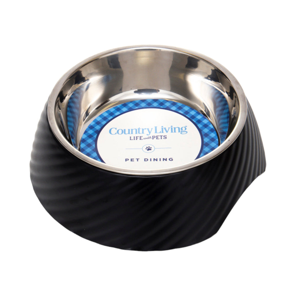 Round Twill Melamine Dog Bowl with Removable Stainless Steel Insert