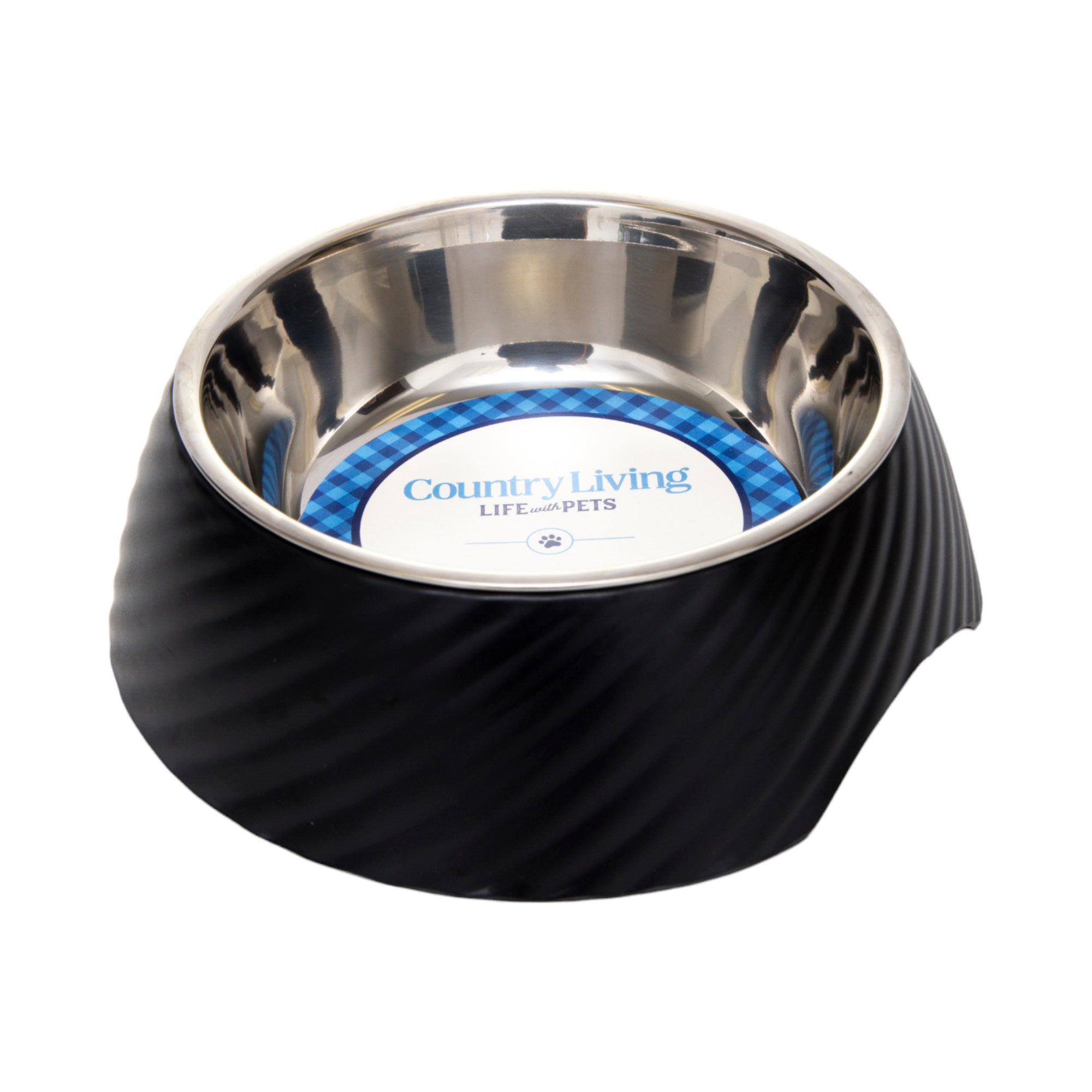 Round Twill Melamine Dog Bowl with Removable Stainless Steel Insert
