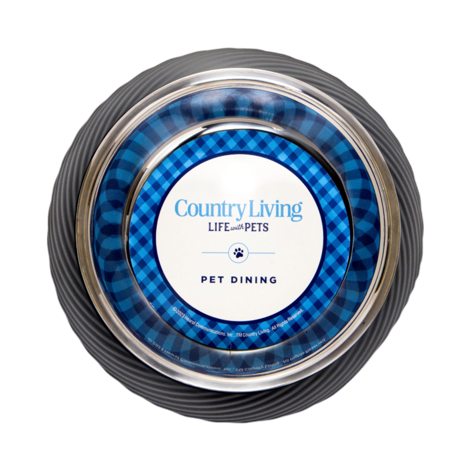 Round Twill Melamine Dog Bowl with Removable Stainless Steel Insert