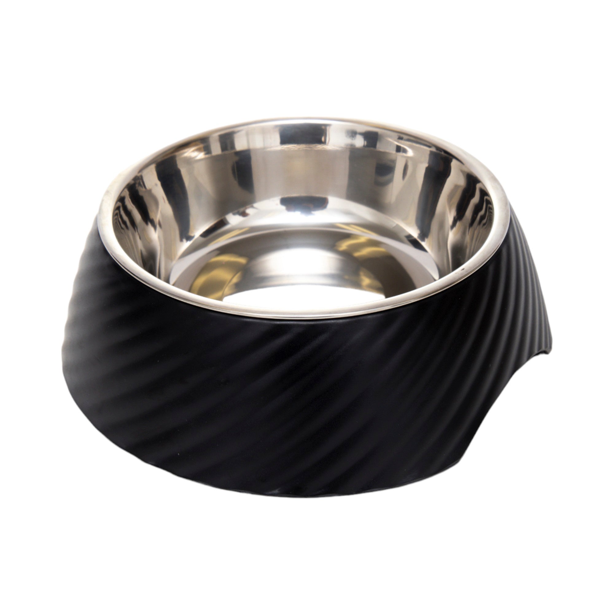 Round Twill Melamine Dog Bowl with Removable Stainless Steel Insert