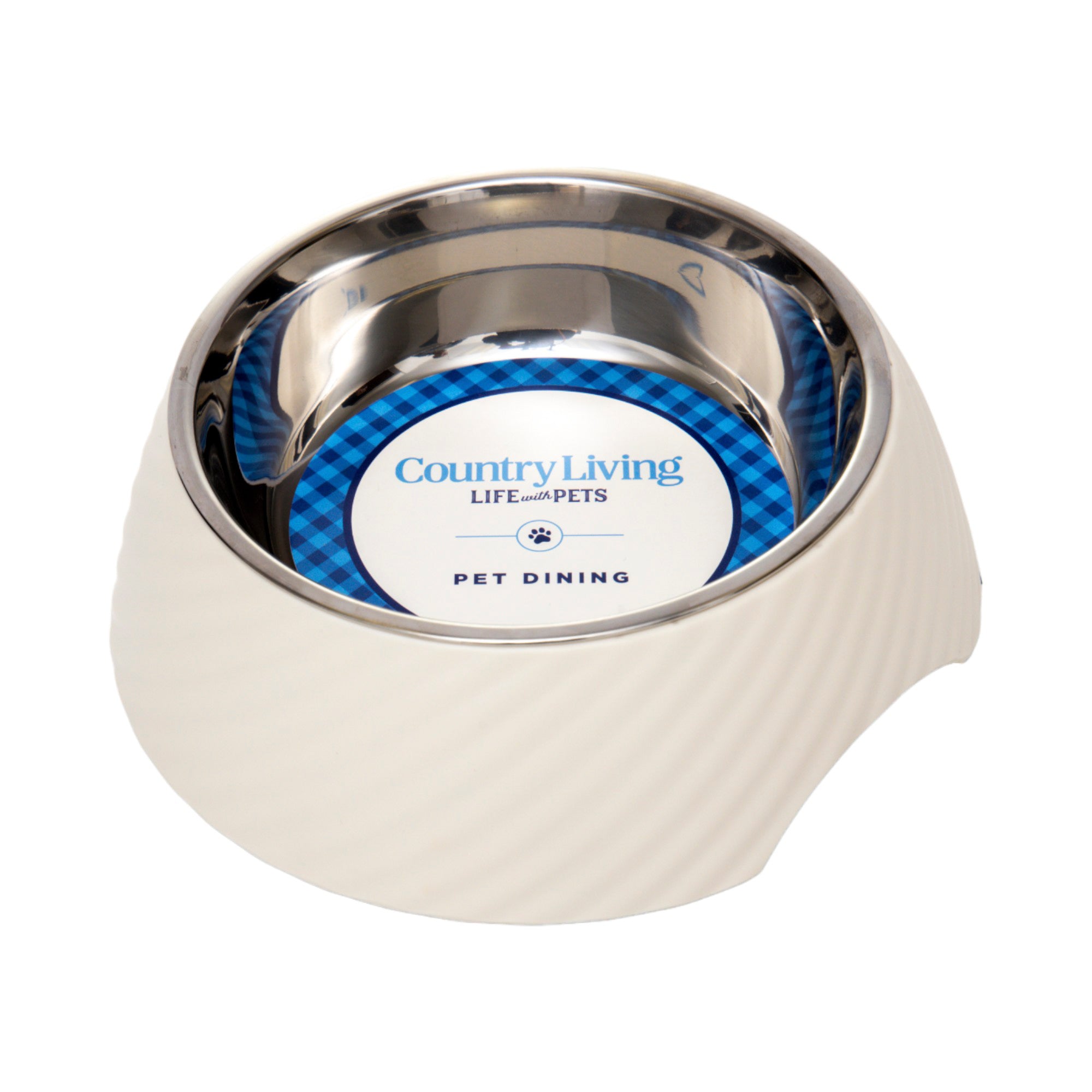 Round Twill Melamine Dog Bowl with Removable Stainless Steel Insert