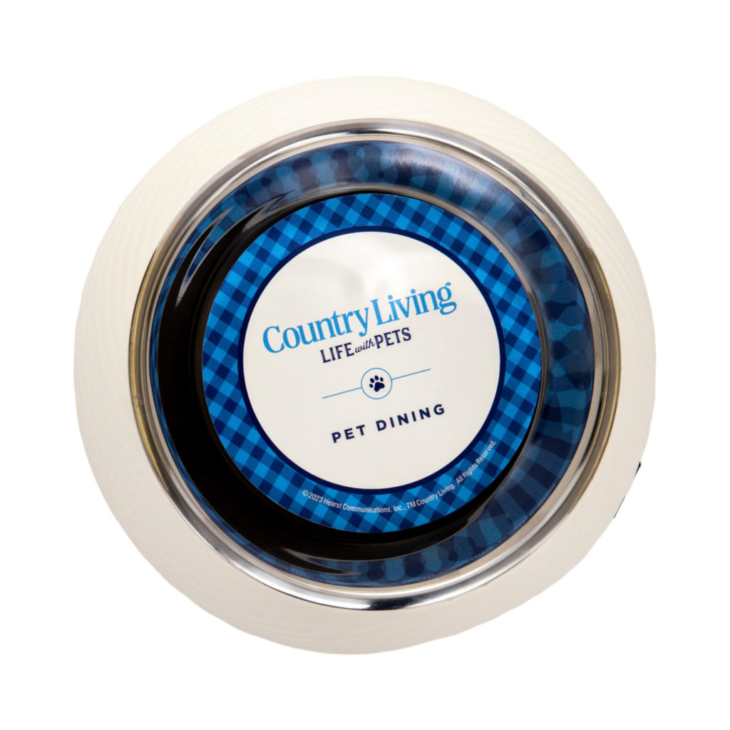 Round Twill Melamine Dog Bowl with Removable Stainless Steel Insert