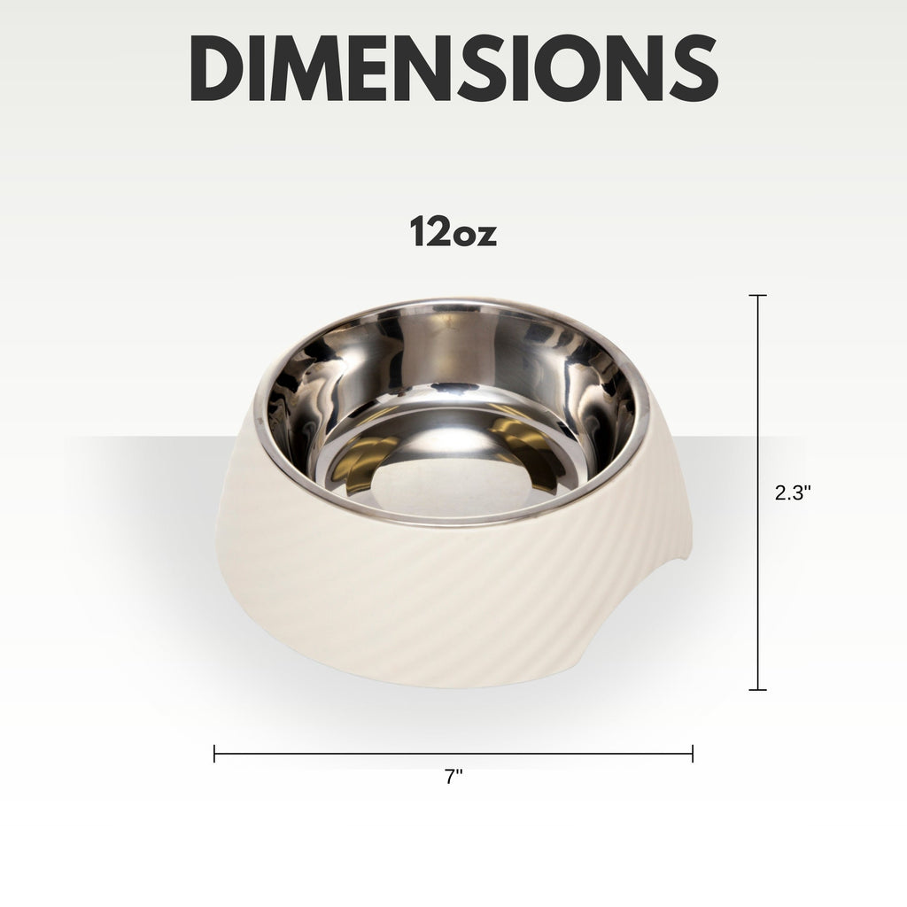 Round Twill Melamine Dog Bowl with Removable Stainless Steel Insert