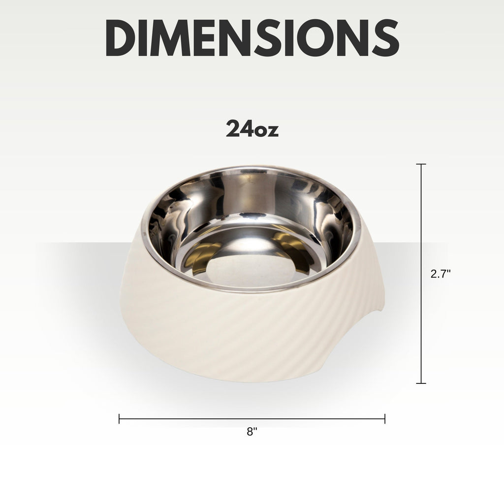 Round Twill Melamine Dog Bowl with Removable Stainless Steel Insert