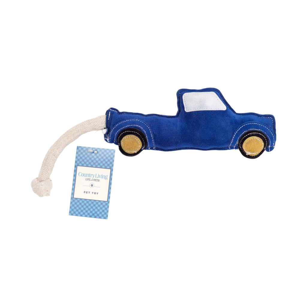 Blue Pickup Truck Dog Toy – Durable Faux Leather