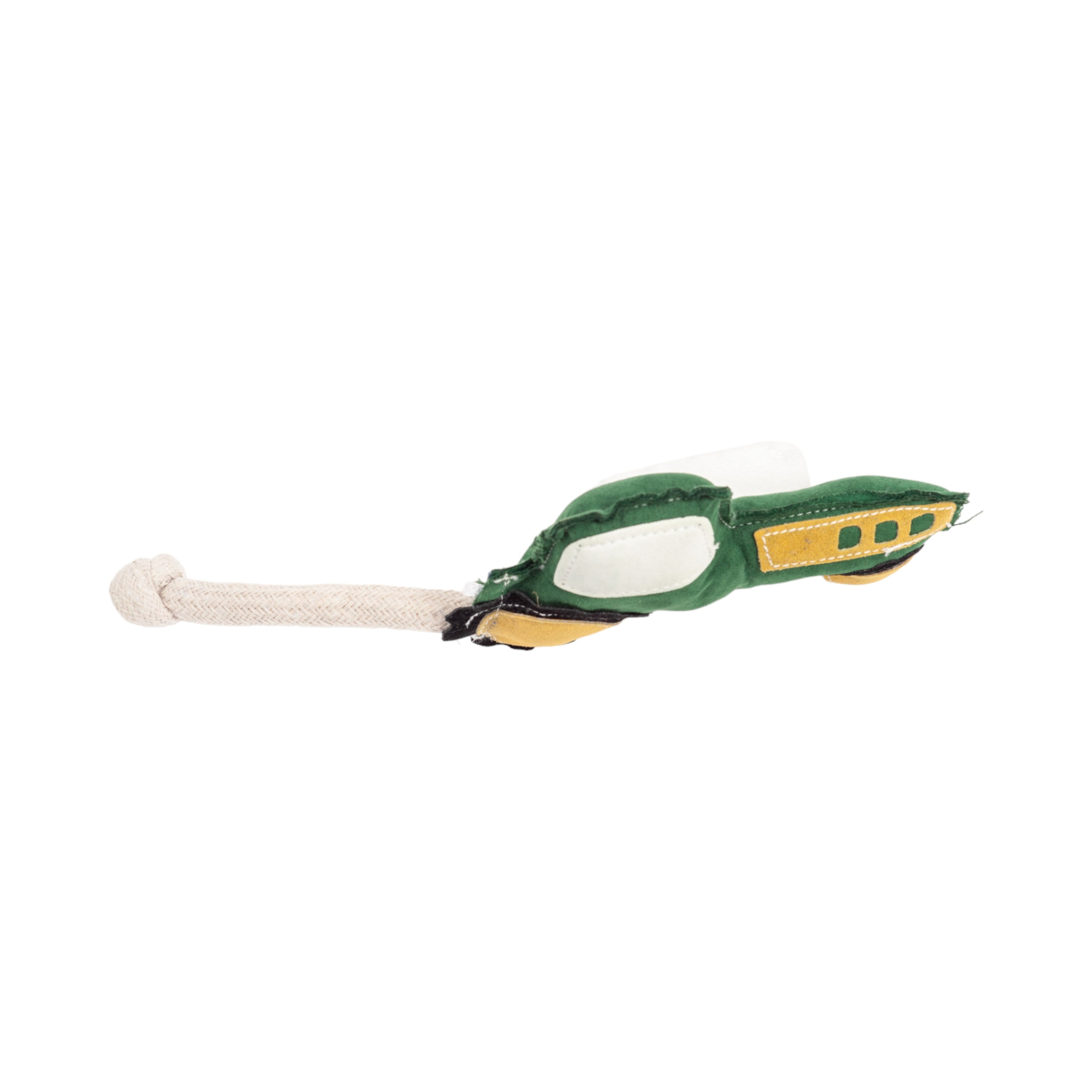 Faux Leather Green Tractor Dog Chew Toy