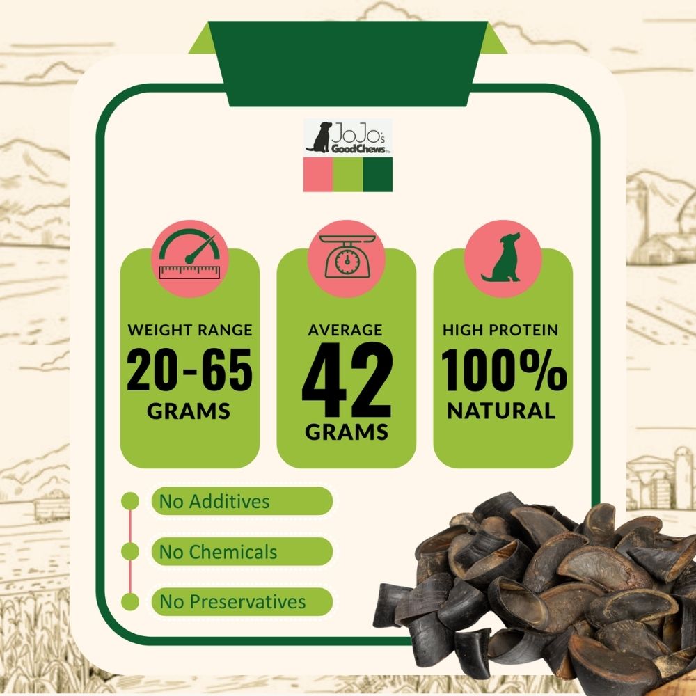 All-Natural Cow Hooves Dog Chews, 25 Count