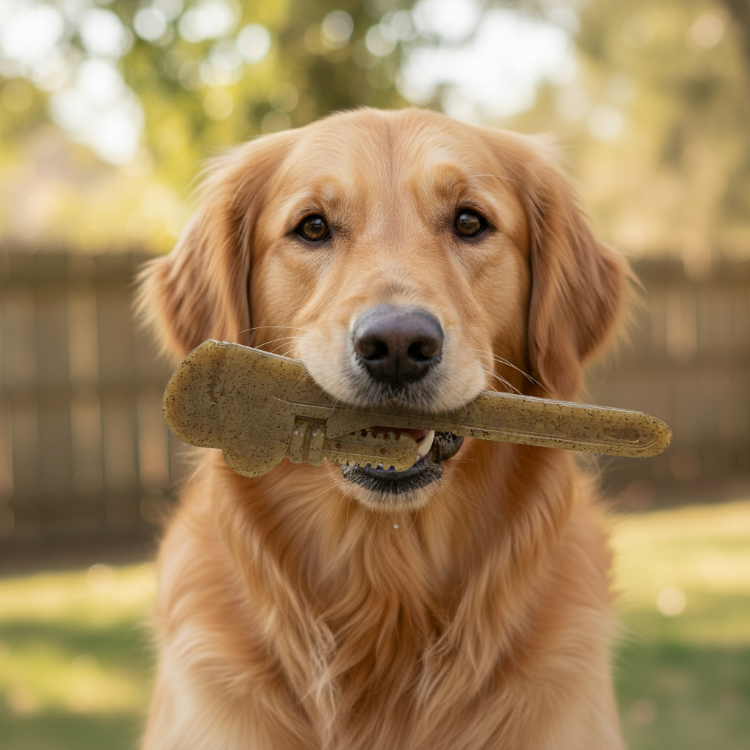 Pipe Wrench Nylon Dog Chew Toy – Durable Yellow Chew for All Dogs
