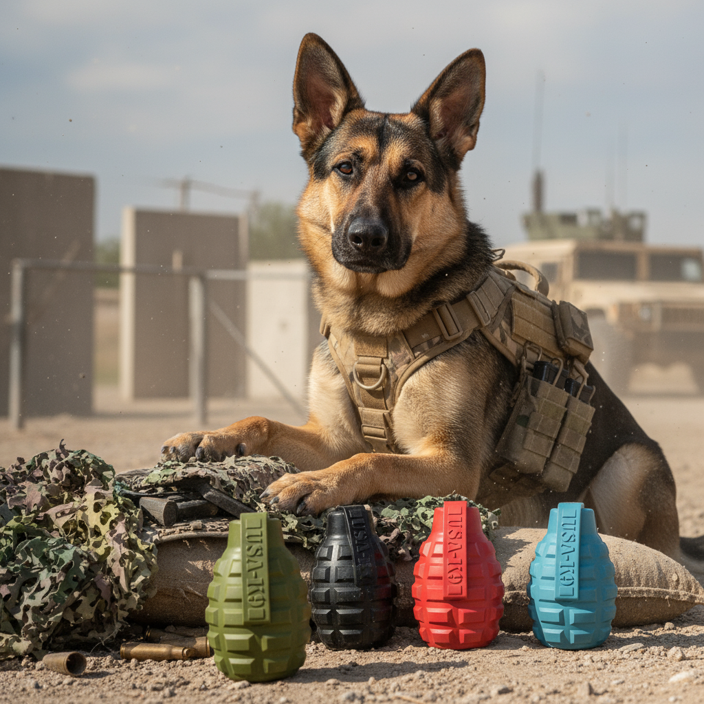 USA-K9 Grenade Ultra-Durable Rubber Dog Chew Toy