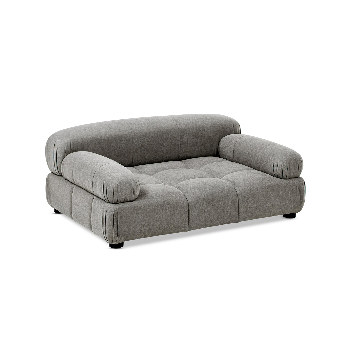 Velvet Pet Sofa with Bolstered Arms, Gray, Small to Medium Dogs