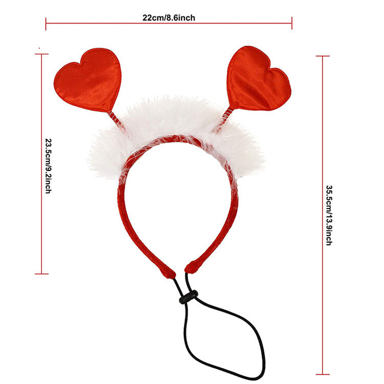 Valentine’s Day Pet Headband and Scarf Set – Organza Satin