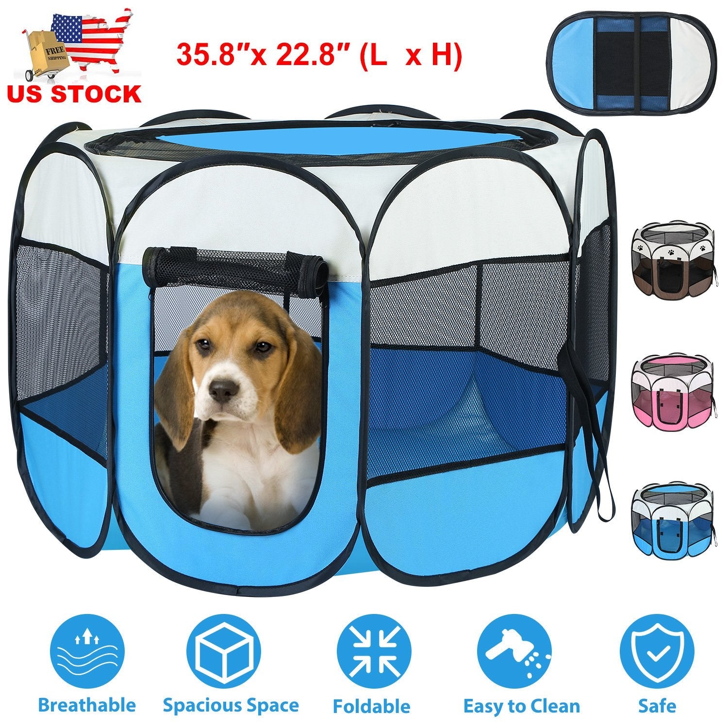 Foldable Pet Tent Exercise Pen for Dogs, Cats, and Small Pets