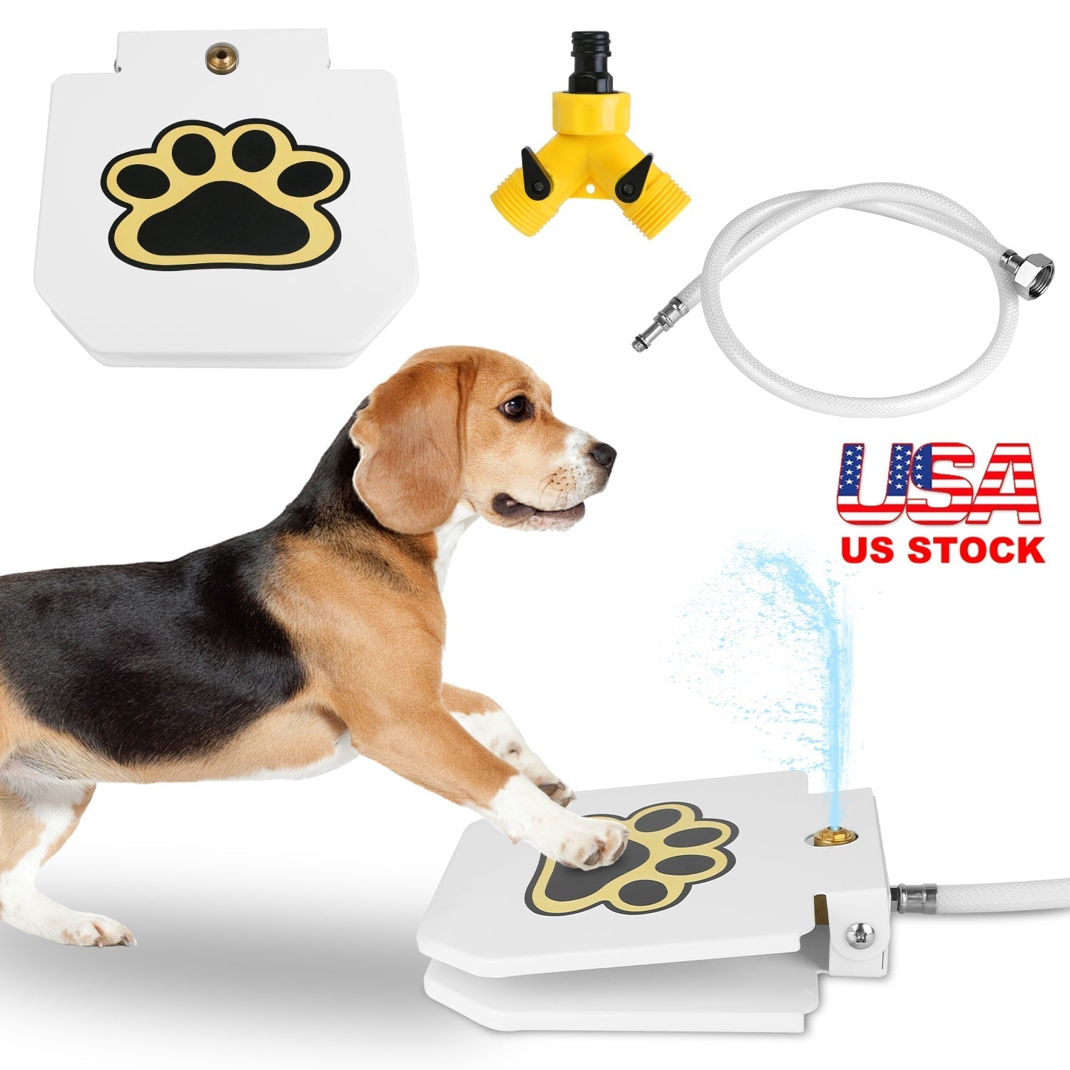 Step-On Outdoor Dog Water Fountain with Paw Pedal