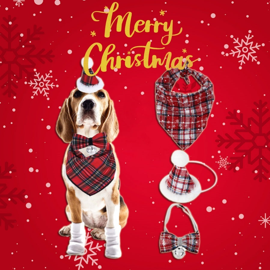 Festive Holiday Bandana for Puppies and Small Dogs, 60 x 45 cm
