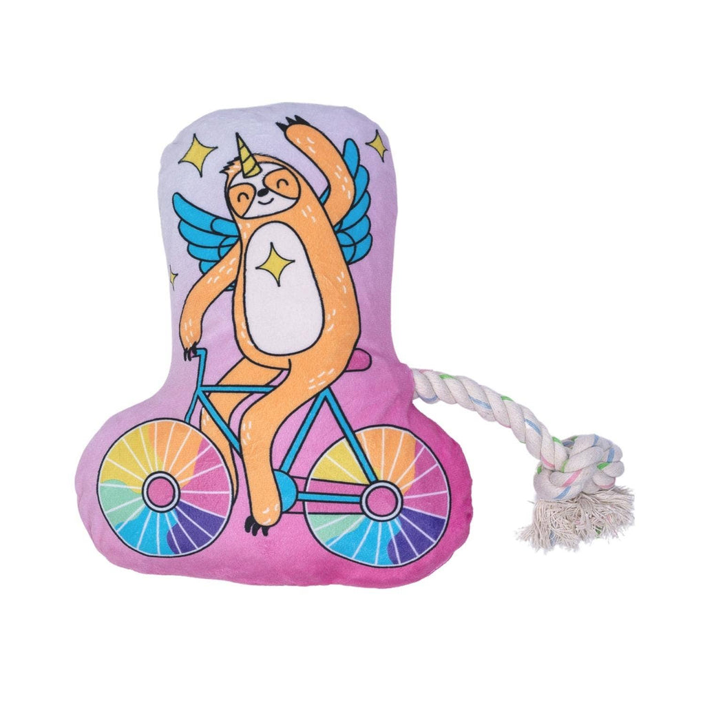 Slow Biker Large Plush Dog Toy with Squeaker and Crinkle Paper