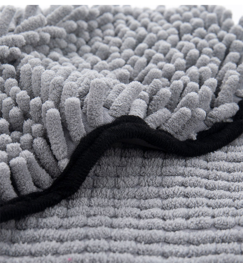 Chenille Dog Towel with Double Pockets, 62 x 23 cm