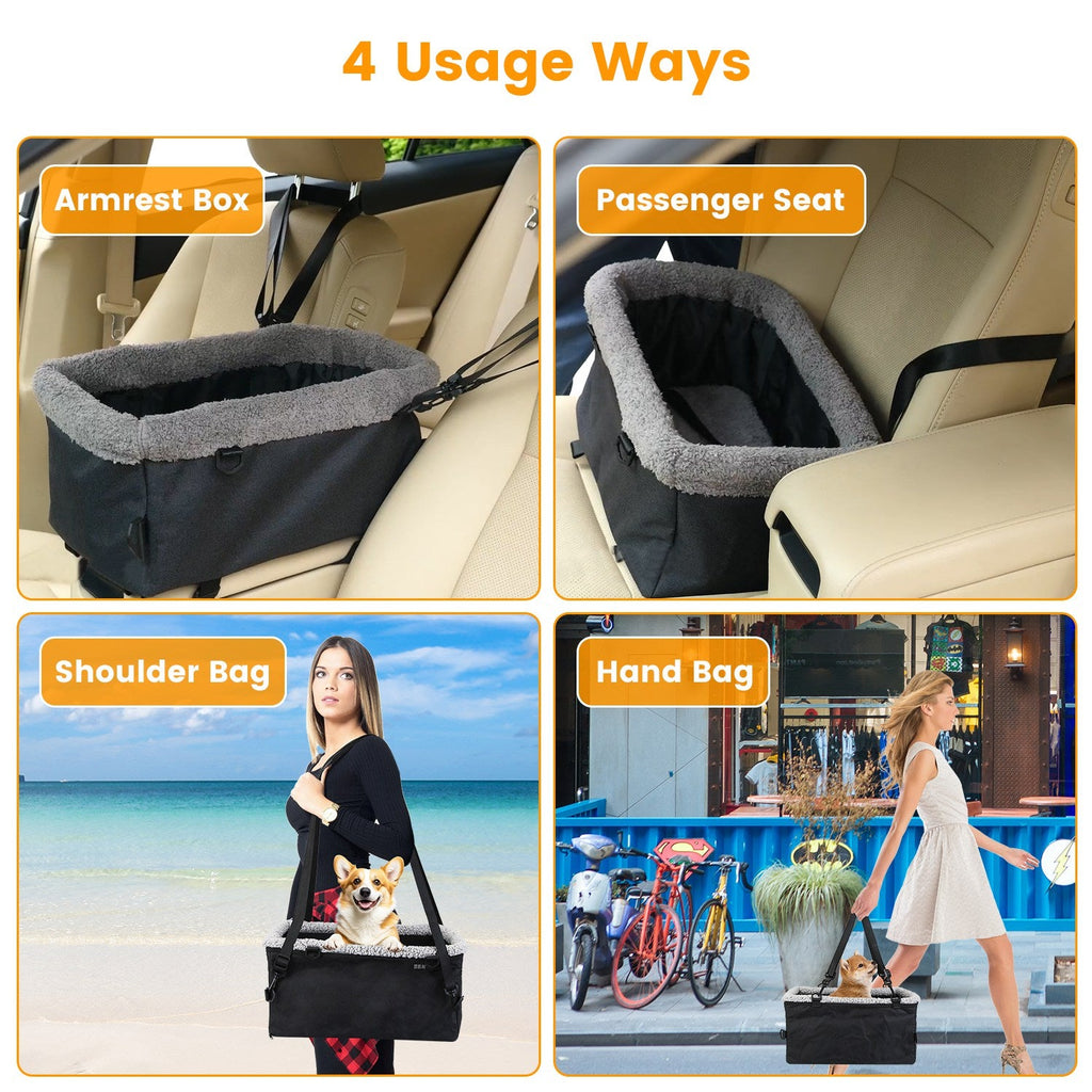 Small Pet Car Seat for Center Console, Up to 9 lbs
