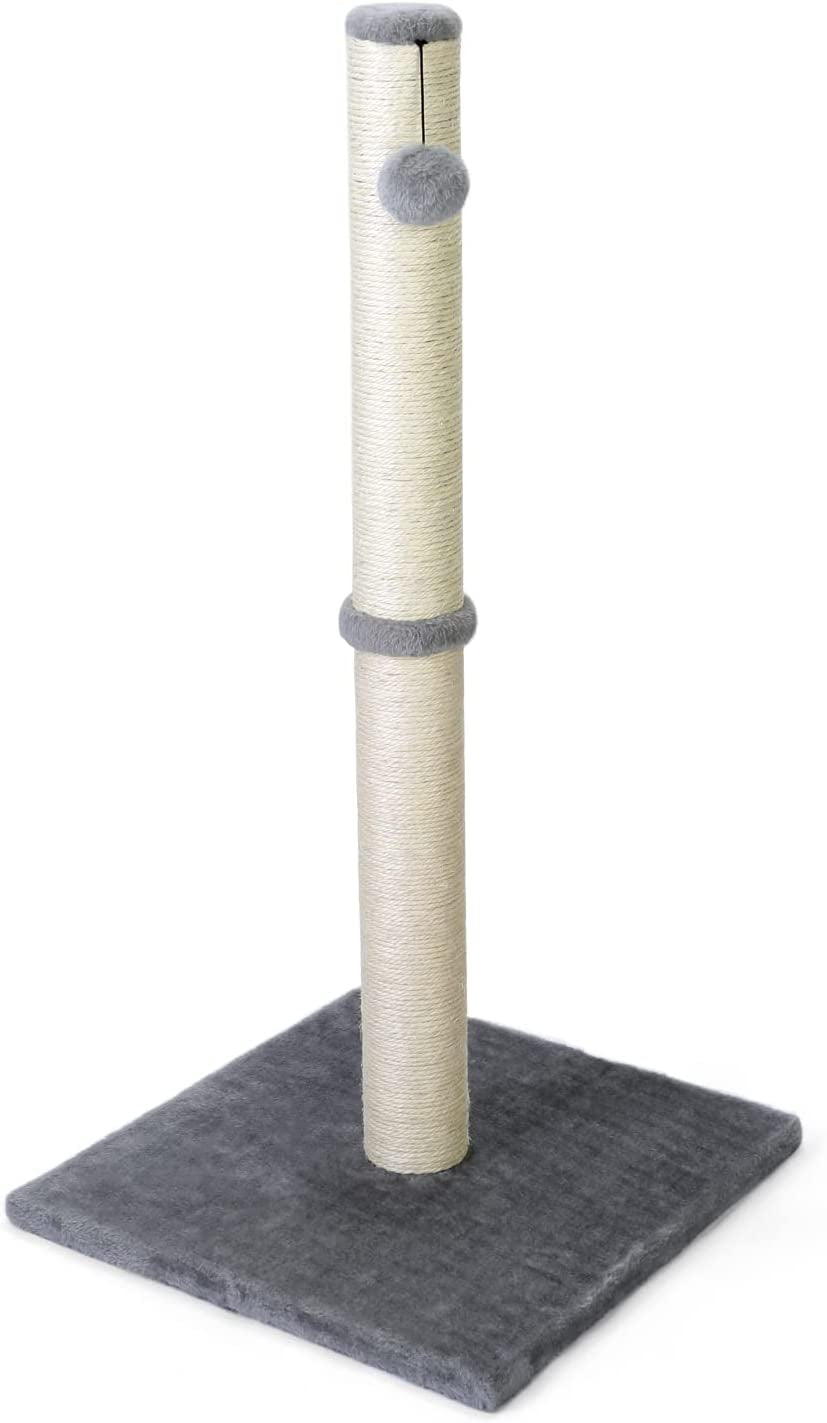 31" Cat Scratching Post with Plush Base and Natural Sisal