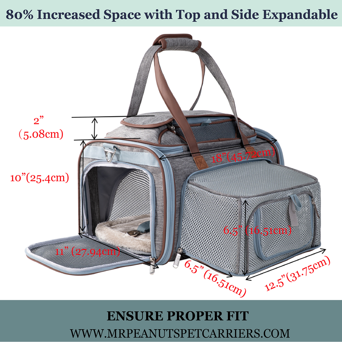 Mr. Peanut's Gold Series Expandable V3.0 Pet Carrier