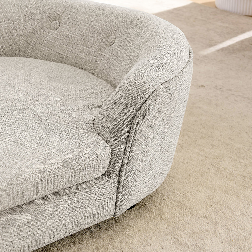 Modern Oval Foam Pet Sofa for Large and Oversized Dogs, Beige