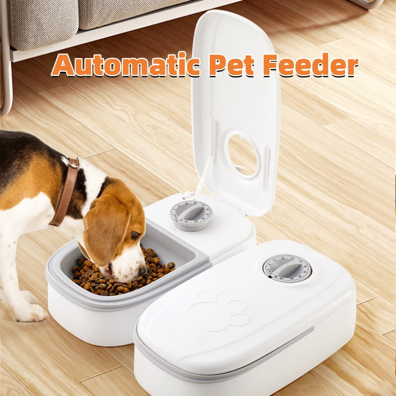 2-in-1 Gravity Pet Feeder and Water Dispenser, Pink or Gray
