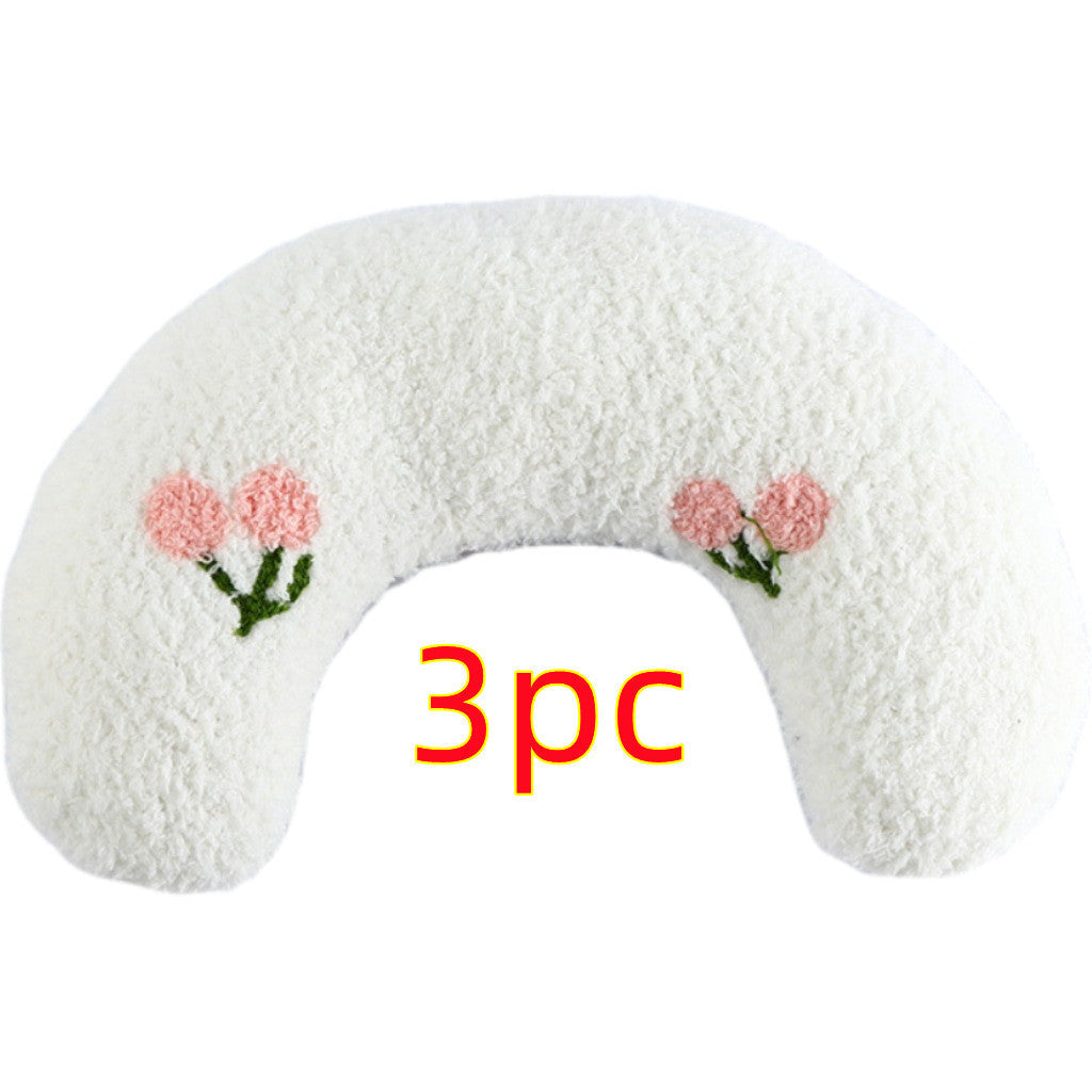 Plush Half-Donut Pet Bed for Cats and Small Dogs, 27 x 17 cm