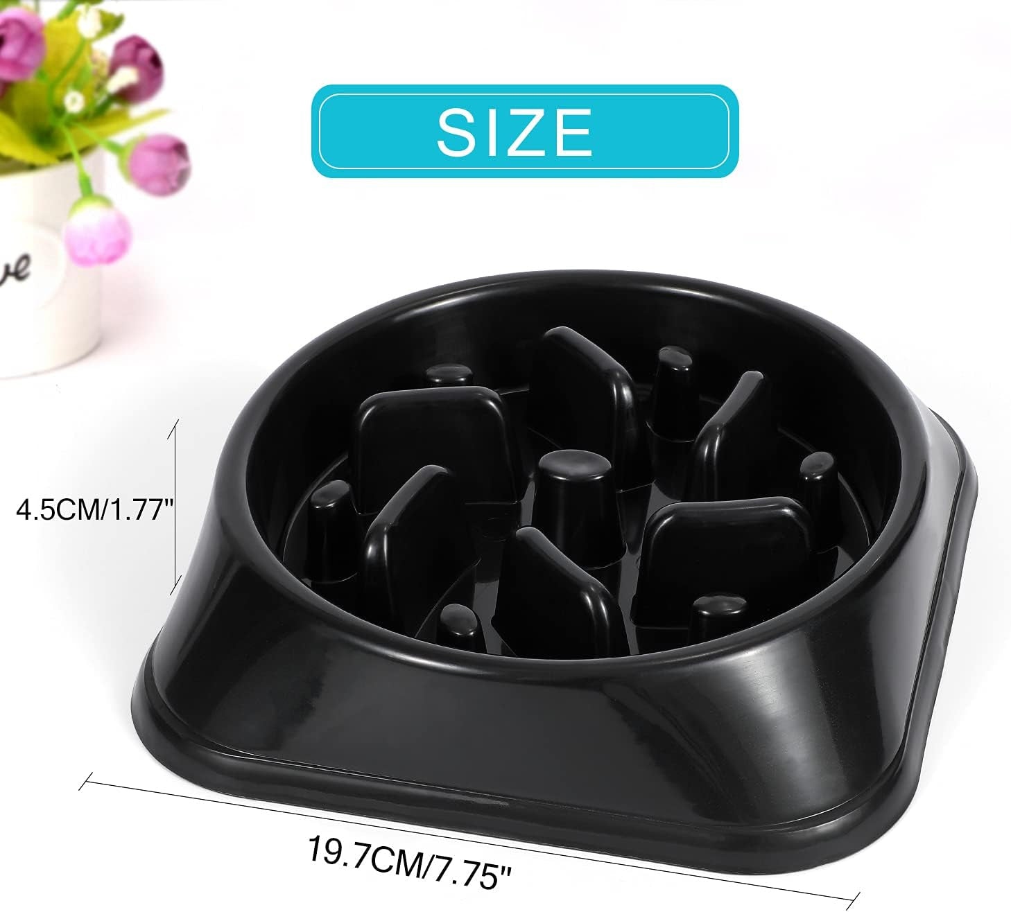 Dog Slow Feeder Bowl with Non-Slip Base, Dishwasher Safe