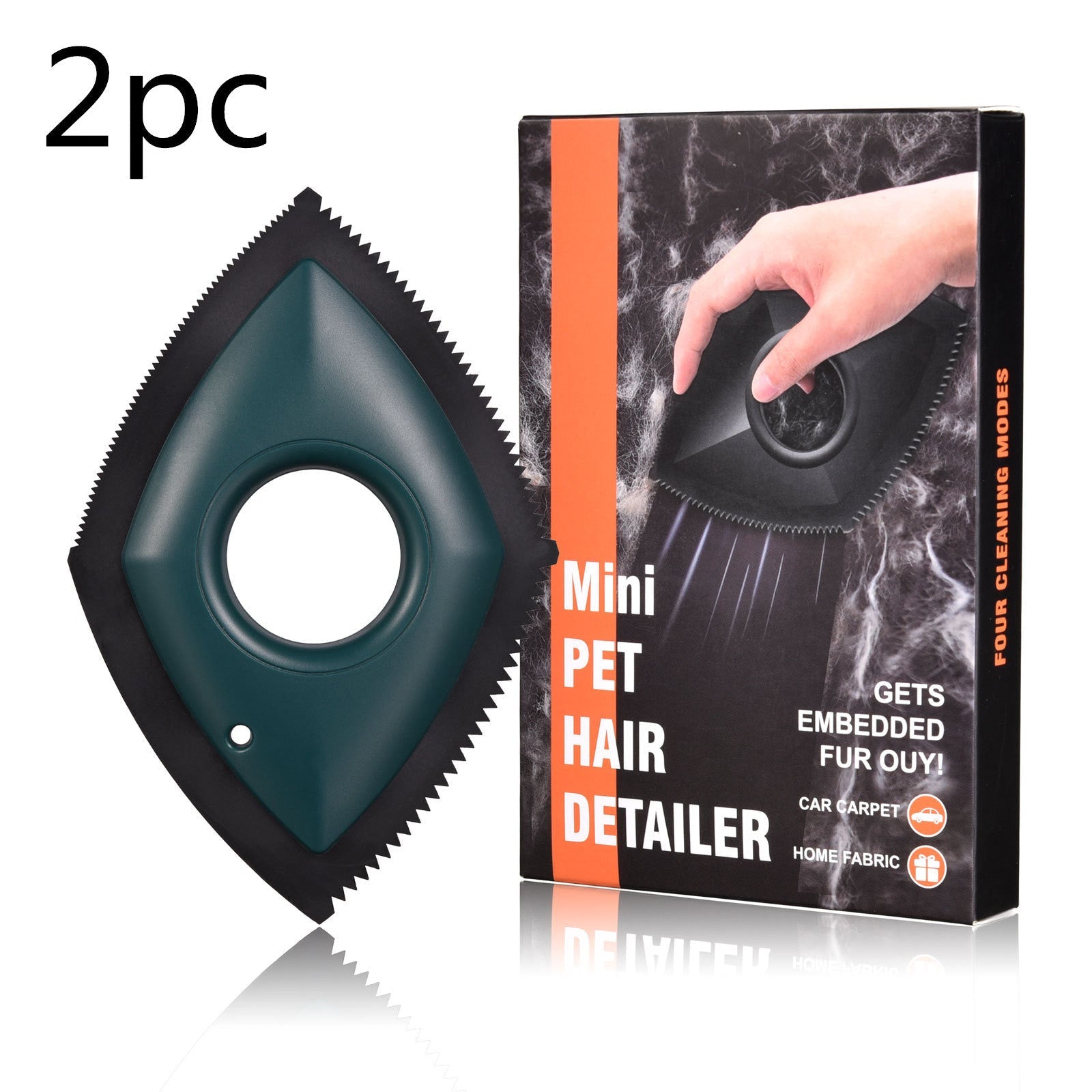 Reusable Pet Hair Remover with Four Cleaning Modes, Black