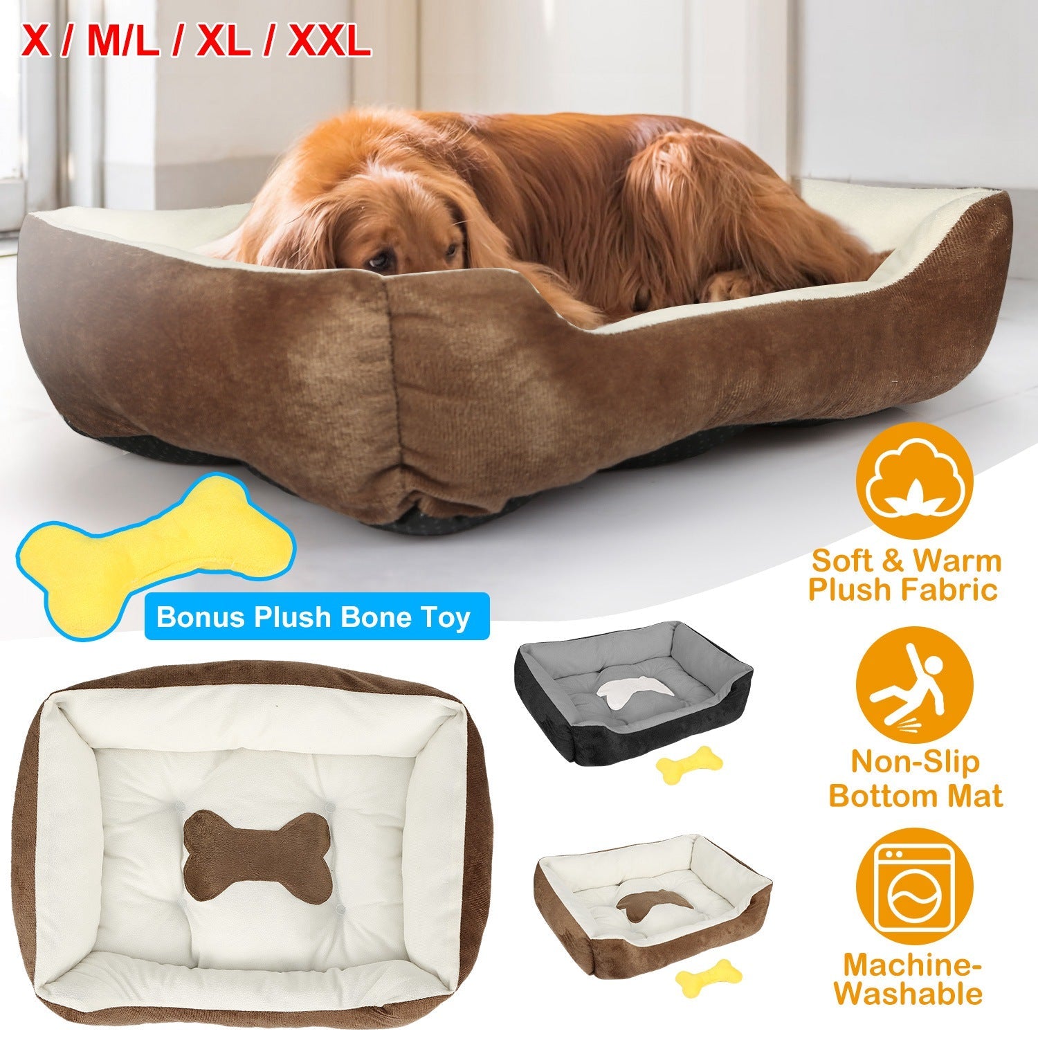 Gbruno Fleece Pet Bed for Small to Medium Dogs and Cats
