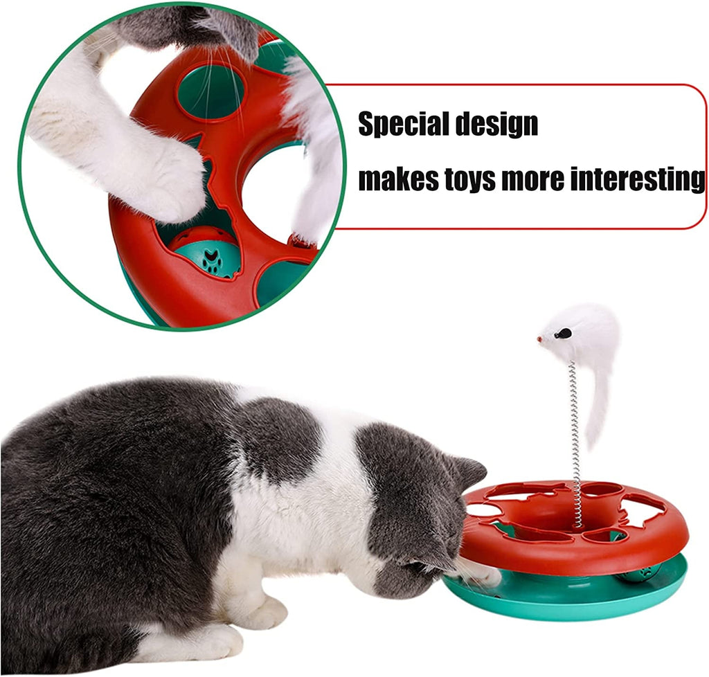 Interactive Cat Toy Set with Track, Mouse, and Rolling Ball