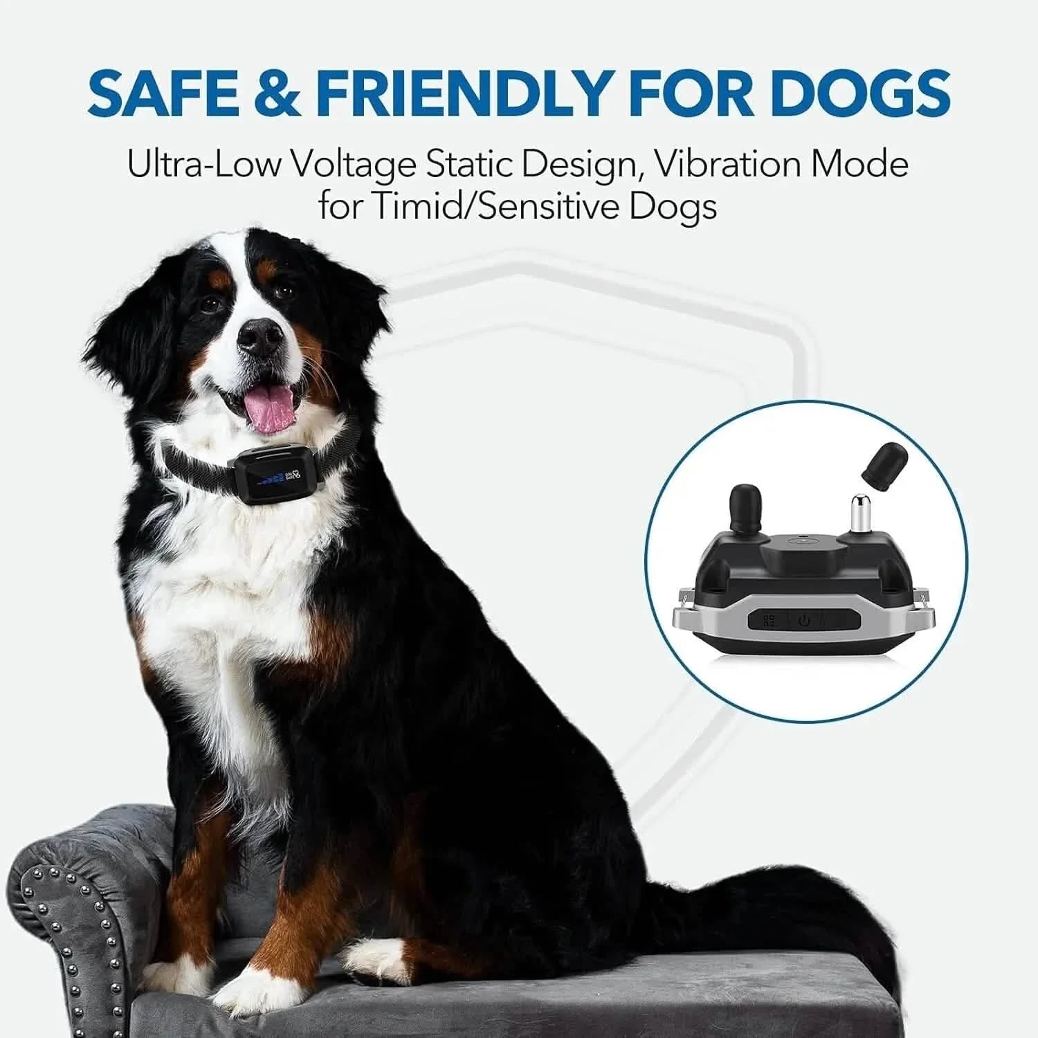 Rechargeable Dog Bark Collar with Vibration and Adjustable Sensitivity