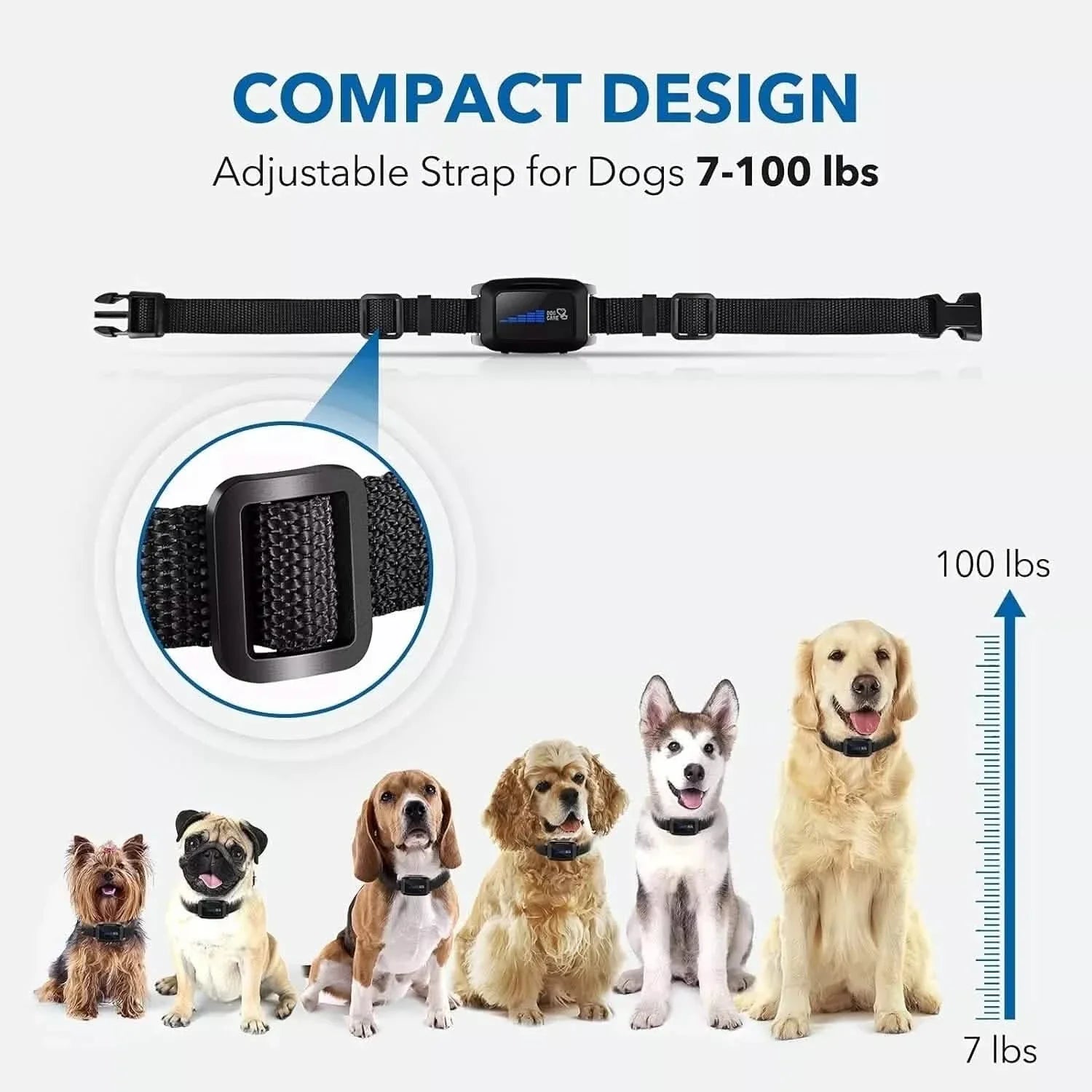Rechargeable Dog Bark Collar with Vibration and Adjustable Sensitivity