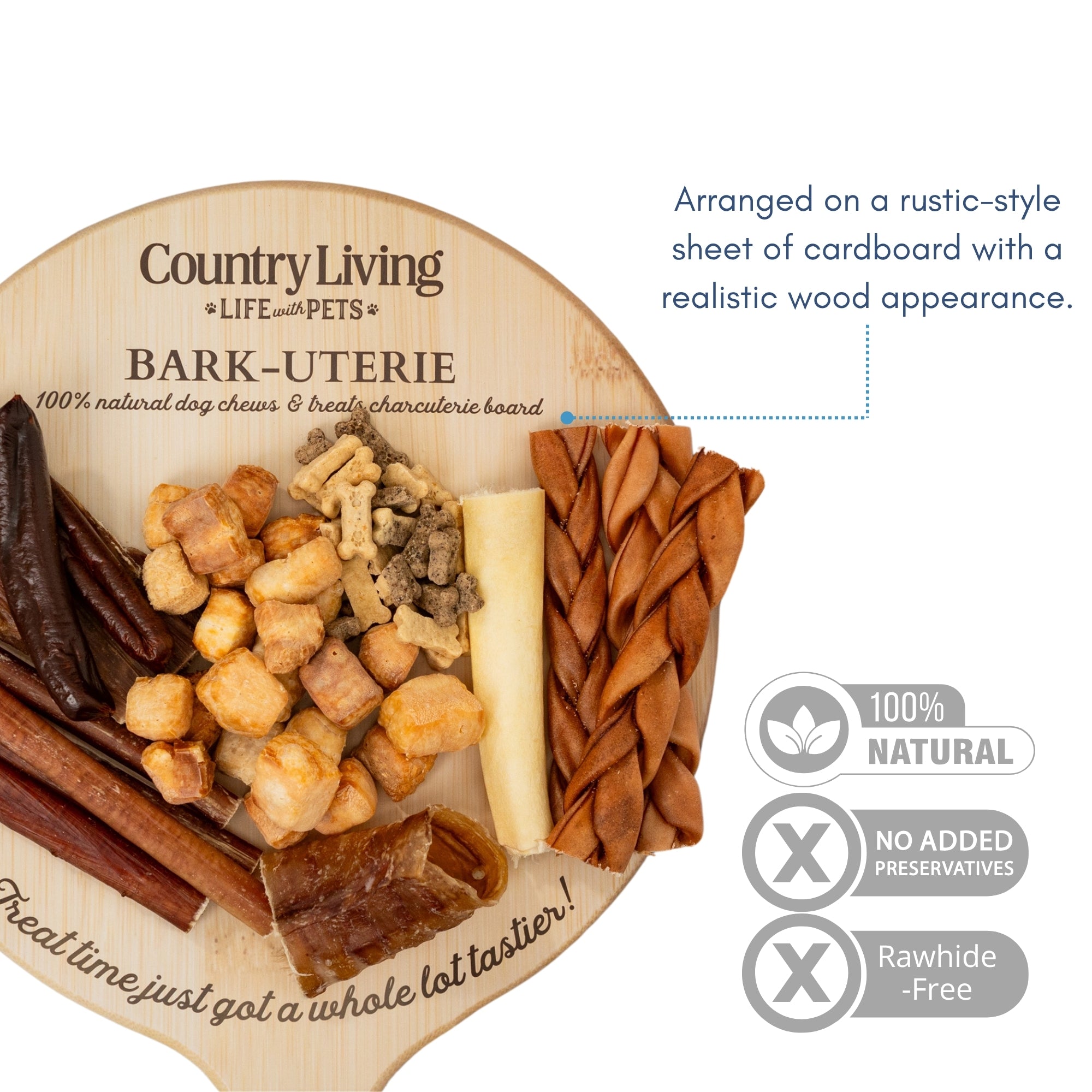 Country Living Bark-Uterie Board Natural Dog Chew & Treat Assortment