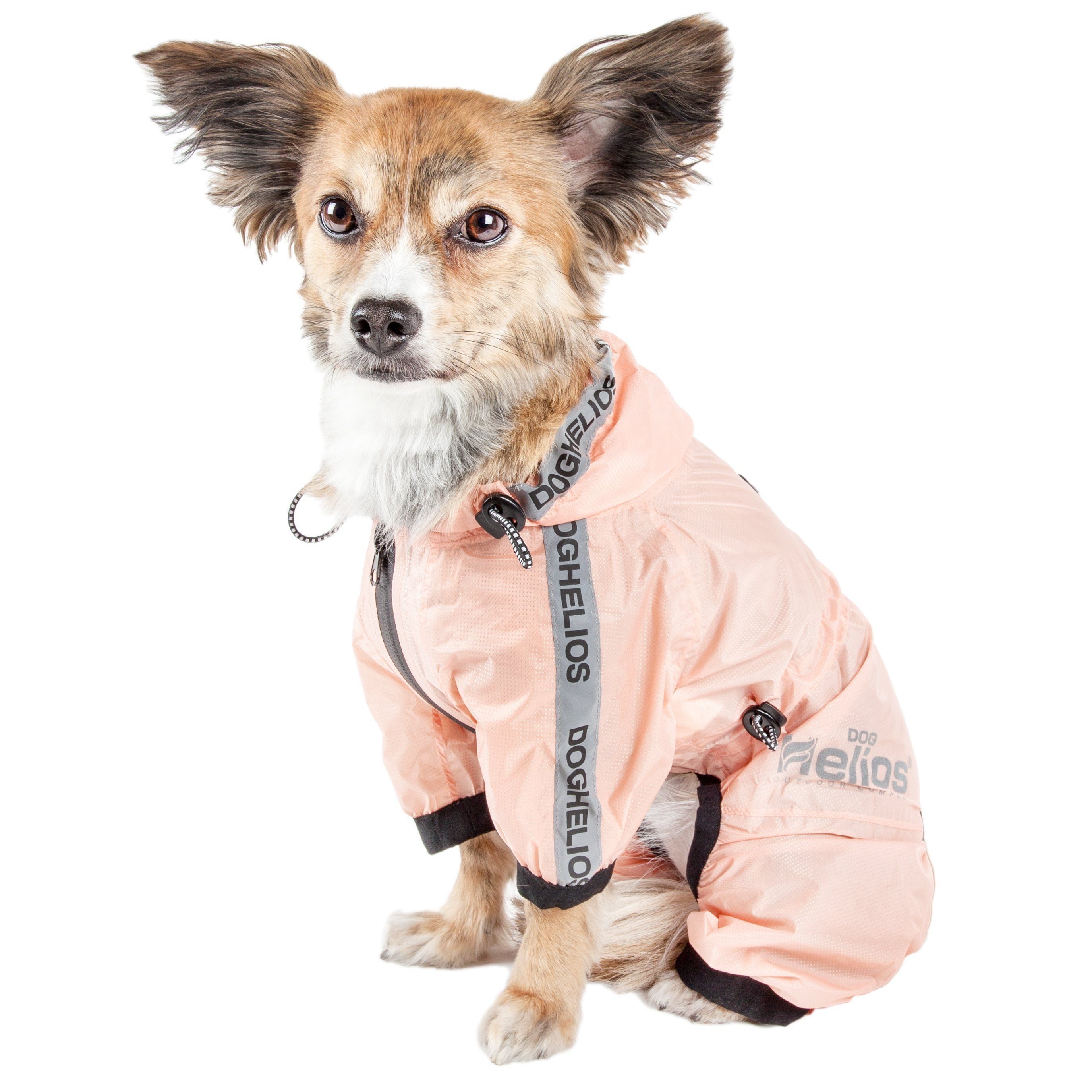 Waterproof Full-Body Dog Raincoat with Reflective Details