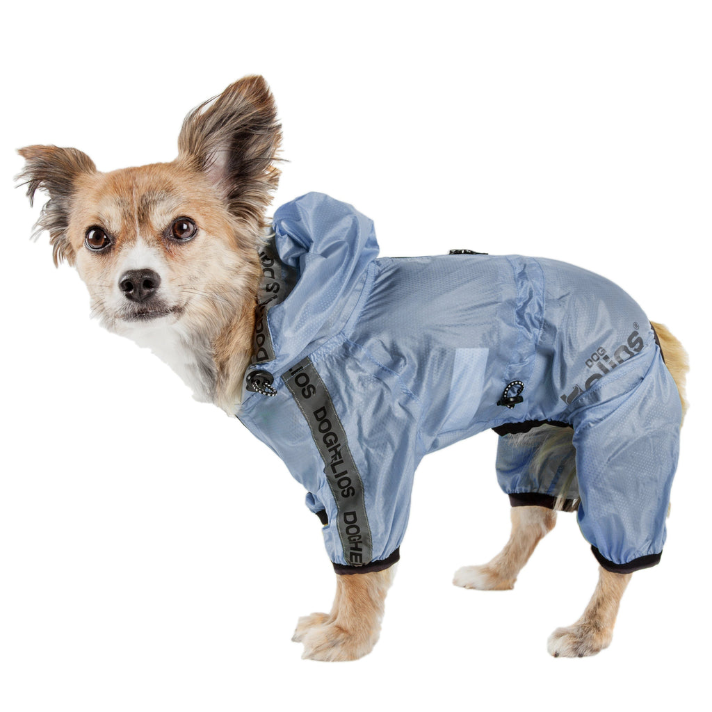 Waterproof Full-Body Dog Raincoat with Reflective Details
