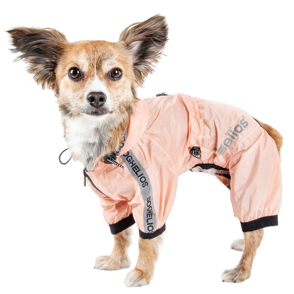 Waterproof Full-Body Dog Raincoat with Reflective Details